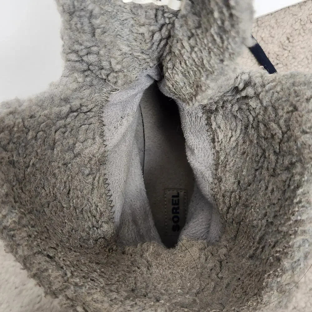 Sorel Gray Plaid Snow Boots Womens Size 10 Waterproof Insulated Faux Fur